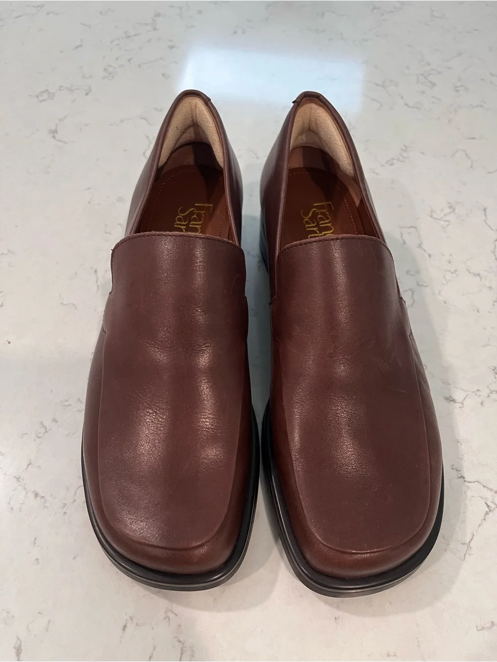 FRANCO SARTO Bocca Slip On Loafer In Oxford Brown Leather Size 7.5